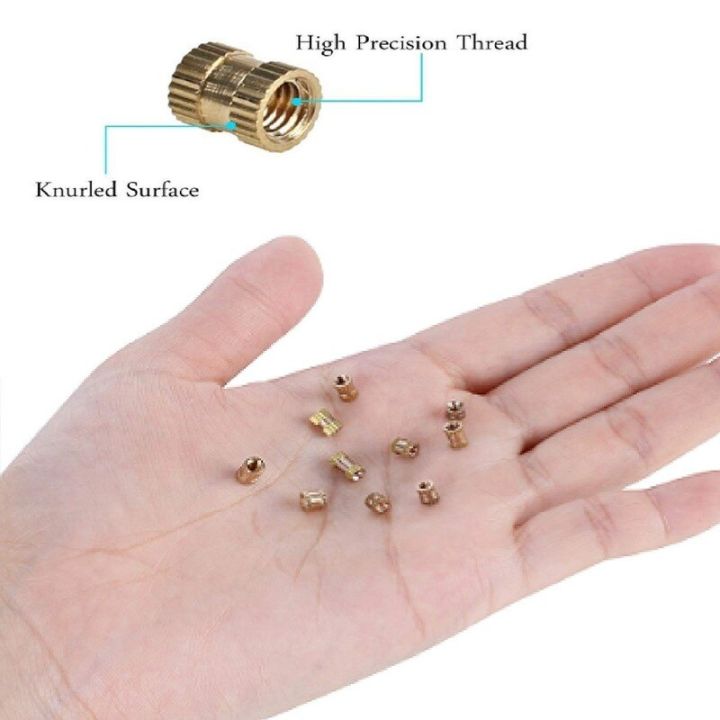 200-pcs-of-m2-m2-5-m3-internal-thread-knurled-brass-thread-insert-nut-combination-kit-double-pass-knurled-nut-copper-fastener-nails-screws-fasteners