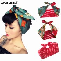 Women Vintage 50s Skull Print Dot Headband Hair Accessories Hairband Bow Rockabilly Pinup Wire Scarf 16 Styles Cleaning Tools