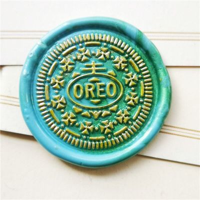 Oreo Biscuits dessert Wax Seal Stamp sealling Wax / Wax Stamps Head Wooden Handle Set for DIY Scrapbooking Envelope Card Tools  Scrapbooking