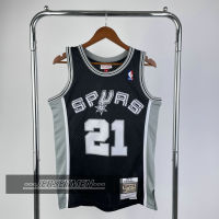 【Mitchell&amp;Ness】Mens New Original NBA 1998-99 San Antonio Spurs #21 Tim Duncan Vintage Jersey Heat-pressed Hardwood Classics Swingman Black