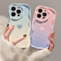 กรอบเคสโทรศัพท์หยัก3D หัวใจสำหรับ iPhone 11 12 13 14 Pro Max 14 Plus เคส IPhone11 XR X XS Max SE 2022 2020 SE2 7 8 Plus เคสทรงเรขาคณิตลวดลายน้ำกระเพื่อมปลอกซิลิโคนหยิก