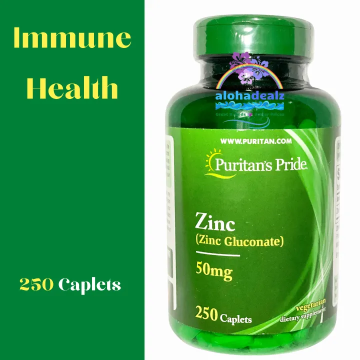 Zinc Gluconate 50 mg by Puritan's Pride 250 Caplets Lazada PH