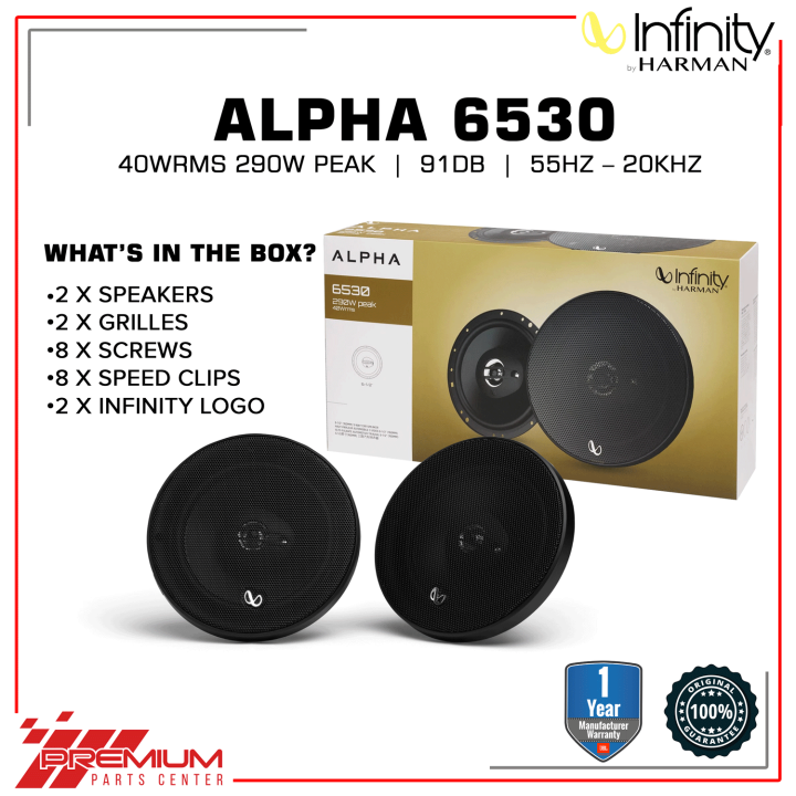 Infinity Alpha 6530 Component Car Speaker 6.5" Coax 3 Way 40W RMS 4ohms ...