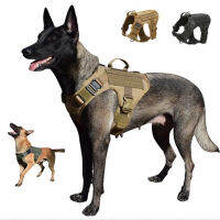 MXSLEUT Tactical Dog Harness with 2 Metal Buckle,Working Dog MOLLE Vest with Handle,No Pulling Front Leash Clip,Hook Loop front