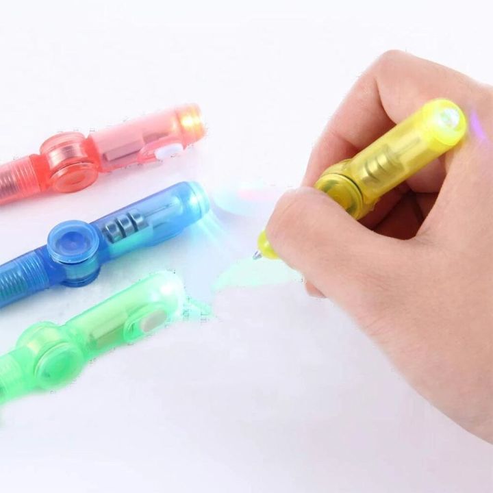 ปากกาลูกลื่นปั่น-led-1-4ชิ้นของเล่นมือหมุนเรืองแสงในที่มืด-relief-ความเครียดของเล่นเด็กนักเรียนของขวัญปากกาอุปกรณ์การเรียน