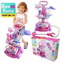 ชุดของเล่นเด็ก รถเข็นทำความสะอาด ของเล่นขายไอศกรีม Sweet Home Magical Play Set รุ่น Cleaning-Set-Kids-A5928-06D-Rim-p