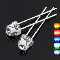 ♀ 100/200PCS 5MM LED Diode Straw Hat Super Bright F5 Light Emitting Diodes White Red Yellow Green Blue Diodos Led Assorted Kit