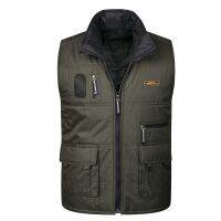 Men 39;s New Multi-pocket Vest Men 39;s Double-sided Wear Wown Cotton Vest Men 39;s Multi-pocket Double-sided Wear Vest