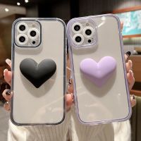 [Fast]เคสโทรศัพท์แบบใสสีหัวใจความรักลูกกวาดน่ารักน่ารักสำหรับ iPhone 13 12 11 Pro Max X XR XS 7 8 Plus ฝาครอบ3D หวานๆ