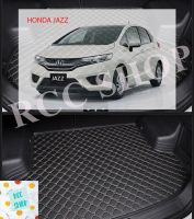 แผ่นรองกระโปรงหลังรถ Trunk Mats FOR HONDA JAZZ แผ่นยางปูรถ ป้องกันไม่ให้ตัวรถสกปรก กันน้ำกันกระแทกป้องกันรอยขีดข่วนและทนต่อสารเคมี สี Black and Beige