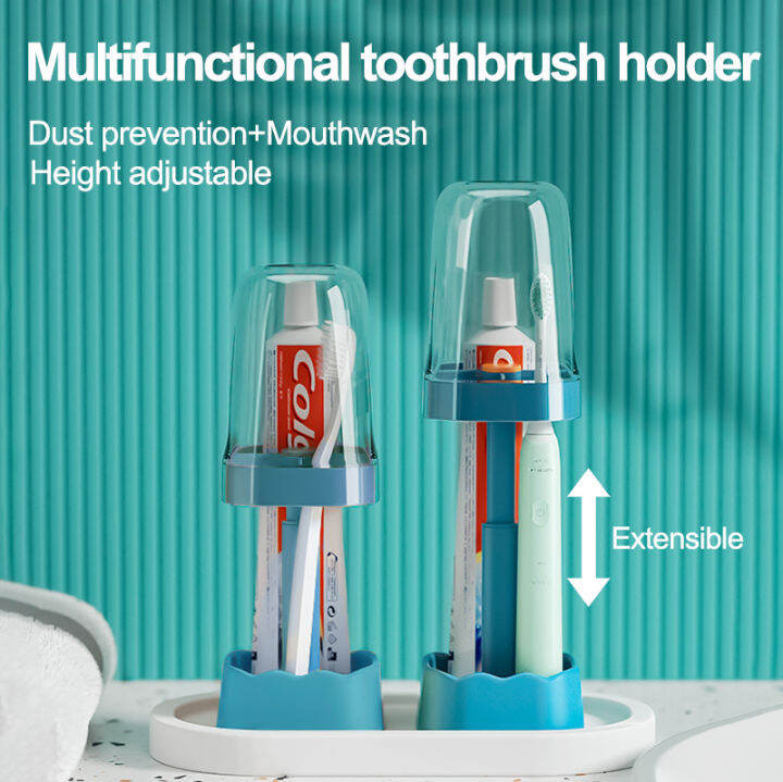 Bathroom Dustproof Toothbrush Holder with Cover Box Toothpaste Bracket
