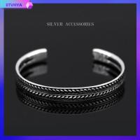 BTVHYA เก๋ แฟชั่น เครื่องประดับ กำไลข้อมือ เงิน Retro Twisted Bracelet ข้อมือ