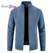 Cozy Up Áo Cardigan Dệt Kim Áo Len Thường Ngày Lông Cừu Cổ Đứng Cho Nam Áo