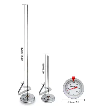 Deep Fry Thermometer Stainless Steel Measuring Tool With Dial For Oil  Pan(15cm )