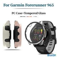 Casing PC คลุมทั้งหมด BLUESN สำหรับ Garmin Forerunner 965 955สมาร์ทวอท์ชแก้วป้องกันปกป้องหน้าจอขอบแข็งกันชน955 965