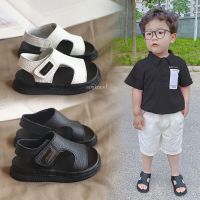 Summer Beach Sandals For Boys Korean Style 2023 Fashion Children Footwear PU Leather Anti-slippery Soft-soled Kids Shoes