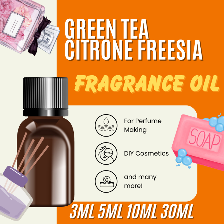 Green Tea Citron Freesia Fragrance Oil 3ml 5ml 10ml 30ml Sample Size