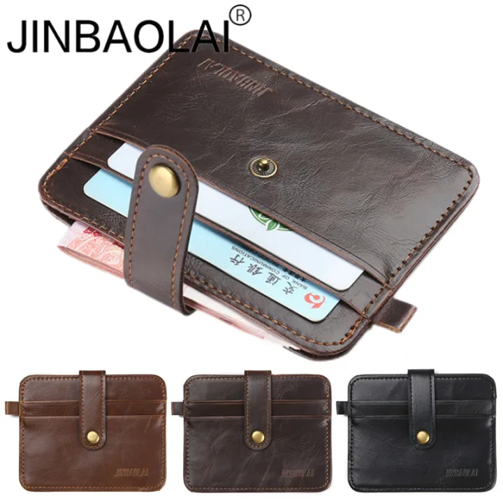 JINBAOLAI 2022ใหม่ของผู้ชายหนังขนาดเล็ก ID บัตรเครดิตธุรกิจกระเป๋า ...