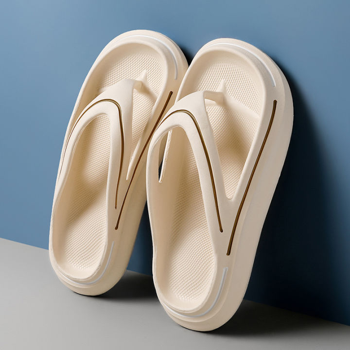wcan-รองเท้าแตะสายหนังสำหรับผู้ชายรองเท้าฤดูร้อนรองเท้าแตะ-eva-ระบบคลาวด์หมอนโฟมจำรูปรองเท้าแตะชายหาดสไลด์กระดูกและข้อ