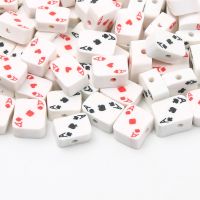 【CW】❄♤⊙  Polymer Clay Beads Chinese Playing Cards A 8x10mm Flat Spacer Jewelry Making Diy Accessories