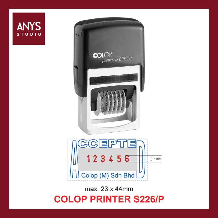 [Custom Made] COLOP (S226/P) Printer S226/P Numbering Self Inking Stamp ...