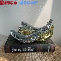 Disco Banana Apple Art Home Decoration Mirror Reflective Disco Decor Table Bar Stage Rotating Disco Fruit Decoration