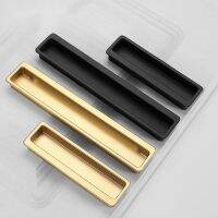 modern simple gold embedded invisible zinc alloy dark handle slotted drawer wardrobe door clasp Door Hardware Locks