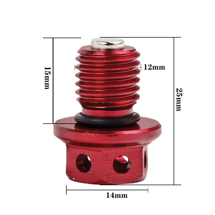 1ชิ้น-m12xp1-5แม่เหล็กน้ำมันท่อระบายน้ำเสียบสายฟ้าสกรูสำหรับฮอนด้ายามาฮ่าซูซูกิคาวาซากิสกปรกหลุมจักรยานวิบาก