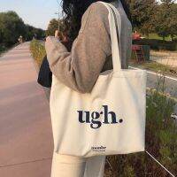 Womens Bag Cheap Casual Large Capacity Shoulder Bags Shopper Canvas Ugh Letter Fashion Harajuku Zipper Print Ulzzang Handbags