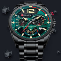 CURREN Watches Mens Sport Quartz Chronograph Wristwatches Luxury Stainless Steel Clock with Luminous Watch Relogio Masculino