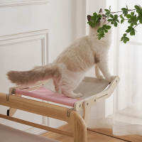 Cat Hammock Bed โครงไม้ แข็งแรง รับน้ำหนักได้ดี ระบายอากาศได้ Cat Window Perch for All Seasons