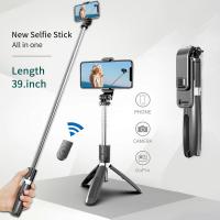 ขาตั้งกล้อง Selfie Stick ขาตั้งพับแบบพกพาสำหรับถ่ายภาพขาตั้งกล้องมัลติฟังก์ชั่นแบบพกพาพร้อมรีโมทชัตเตอร์ไร้สาย