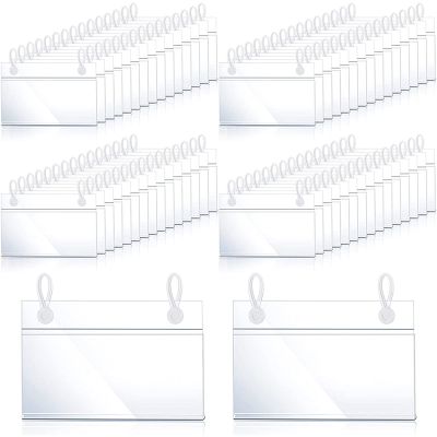 Plastic Label Holders Price Tag Ticket Hanger Clips with Easy Button Design Lock Closure for Basket Market Grocery