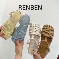 RENBEN ใหม่เด็กนักเรียนรองเท้าผู้หญิงหลุมแบนรองเท้าโรมันจะแต่งตัวใน cutouts ทันสมัย