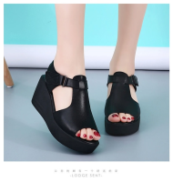 【YY】Pmwrun Plus Size 35-40 Medium Heel Platform Sandals Women Shoes 2022 Summer Casual Wedges Sandals for Beach Office high heels