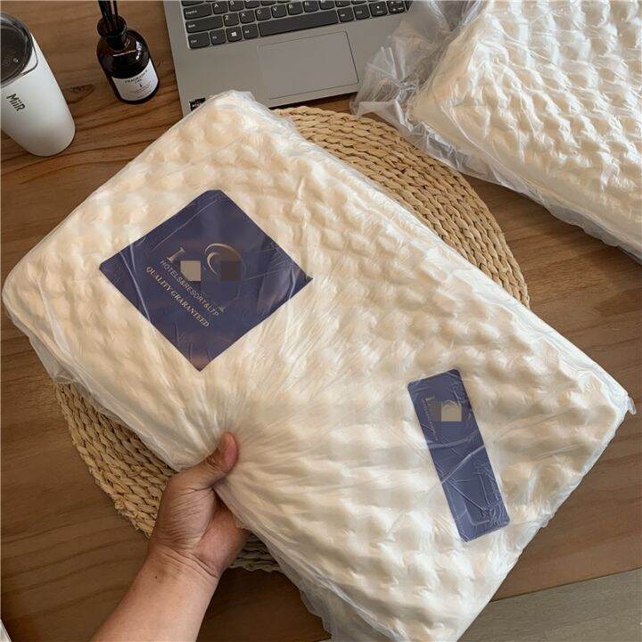 hilton-pillow-หมอน-หมอนยางพาราแท้-ลดอาการนอนกรน-ไม่ปวดคอ-นอนหลับได้นานขึ้น-พร้อมส่ง