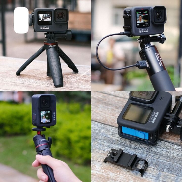 g9-ประตูด้านข้างแบตเตอรี่โลหะ6บานสำหรับ-gopro-hero-11-10-9ฝาปิดแบตเตอรี่สีดำ-type-c-ชาร์จได้สกรู1-4ตัว