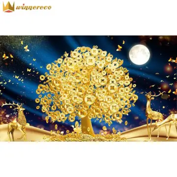 Christmas Diamond Painting Kits, 5d Christmas Tree Elk Full Round