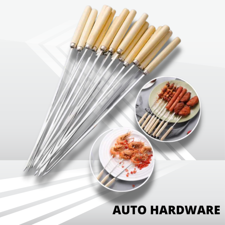 Alat Tusuk Sate Barbeque Stainless Steel Reusable 50 Pcs Alat Tusuk