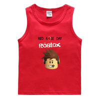 Ro-Bloxs ชายหญิงถังแฟชั่นรอบคอเสื้อถังใหม่พิมพ์ฤดูร้อนเสื้อกล้ามเด็กเสื้อผ้าผ้าฝ้ายแขนกุด Bottoming เสื้อ