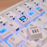 K-04 Keyboard Keycaps 3 in 1 สำหรับคีย์บอร์ดแบบกลไก Keycap Retro เกมคอนโซล Keycaps น่ารักโปร่งใสชุด-iewo9238