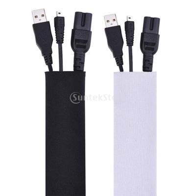 150cm Cable Management Organizer Neoprene Cable Cord Wire Cover Hider Sleeve Black and White Reversible
