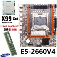 ชุดเมนบอร์ด Intel Xeon E5 2660V4 cpu ED4 LGA2011-3 ชุดเมนบอร์ด 2x16GB DDR4 REGECC memory cpu combo kit PCI-16 USB3.0 Server M-ATX