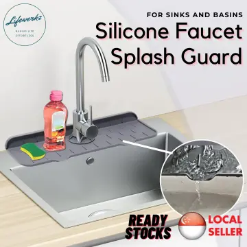 3PCS Sink Mat Silicone Sink Splash Guard, Faucet Absorbent Mat