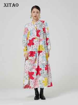 XITAO Dress  Casual Full Sleeve Print Dress