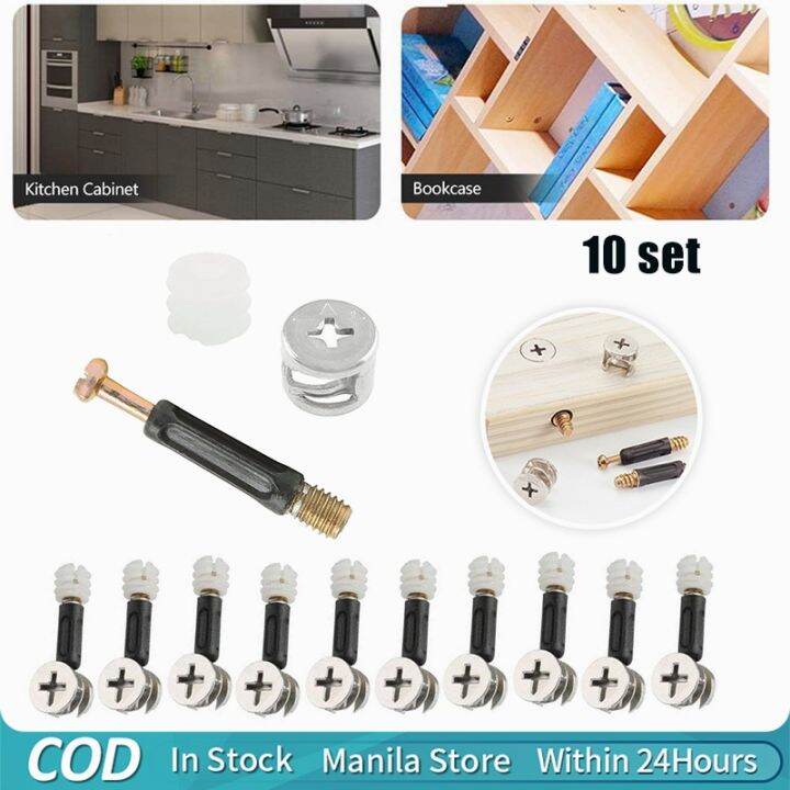 10 Sets Cam Lock Nuts and Cam Screws Furniture Connecting Cam Fitting