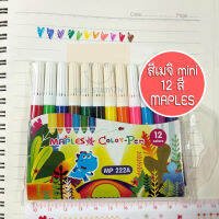 ชุดปากกาสีเมจิก สีเมจิ mini 12 สี MAPLES MP222A