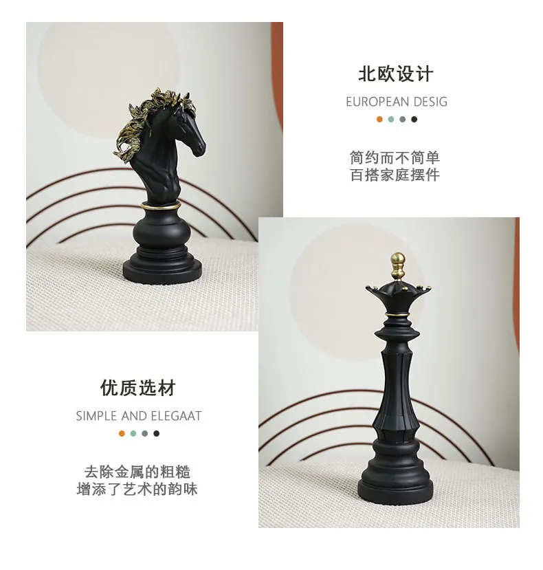  Pearlead 3pcs King Queen Knight Chess Statue Chess Piece  Sculpture Ornament Collectible Figurines Resin Home Decor Accents for  Office Bookshelf Desktop Table Wine Cabinet Gift White : Home & Kitchen