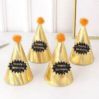 birthday hat gold sequin cardboard party decoration supplies silk wholesale