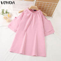 (จัดส่งฟรี)Fancystyle VONDA ปลอกแขนแบบมีระบายเดินทางของผู้หญิงเสื้อหนาเสื้อจับจีบห้องเย็นสำหรับใส่ทำงานในสำนักงาน #2